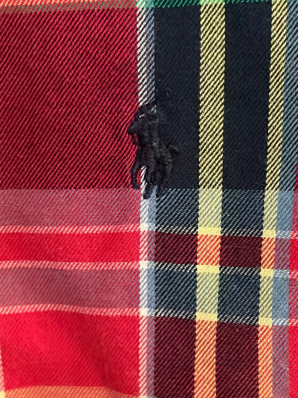 Ralph Lauren Boy's Colorful Red/Green/Blue Plaid Short-Sleeve Button Down Size 5